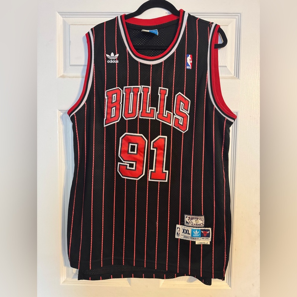 Preowned Adidas Dennis Rodman Chicago Bulls Jersey